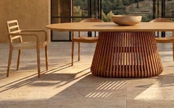 Palazzo Teak Oval Dining Table — 87"