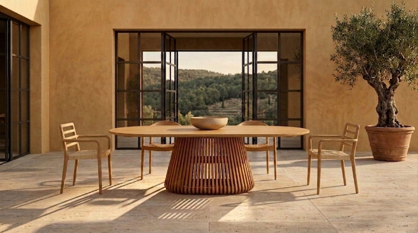 Palazzo Teak Oval Dining Table —  87"